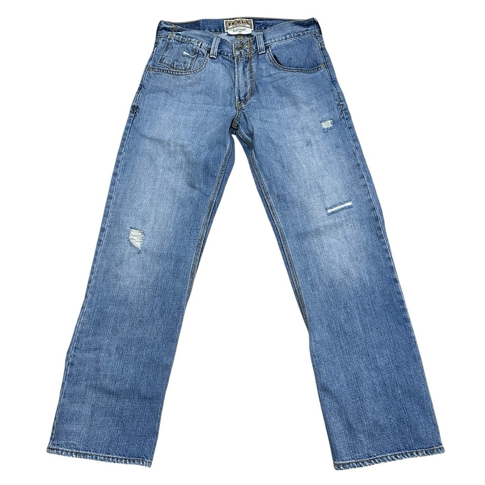 VTG Levis 514 Jeans Mens 32x30 Blue Medium Wash Slim Straight Distressed Y2K